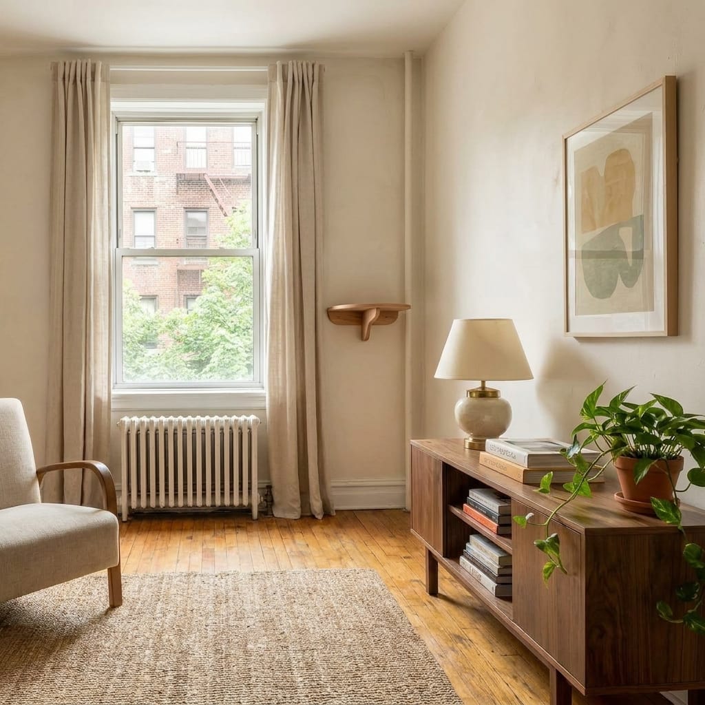Arf Pets Wall-Mounted Cat Perch in a small modern apartment
