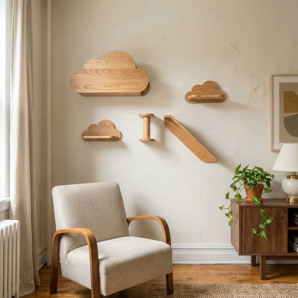 MYZOO Moku Cloud Shelf in a small modern apartment