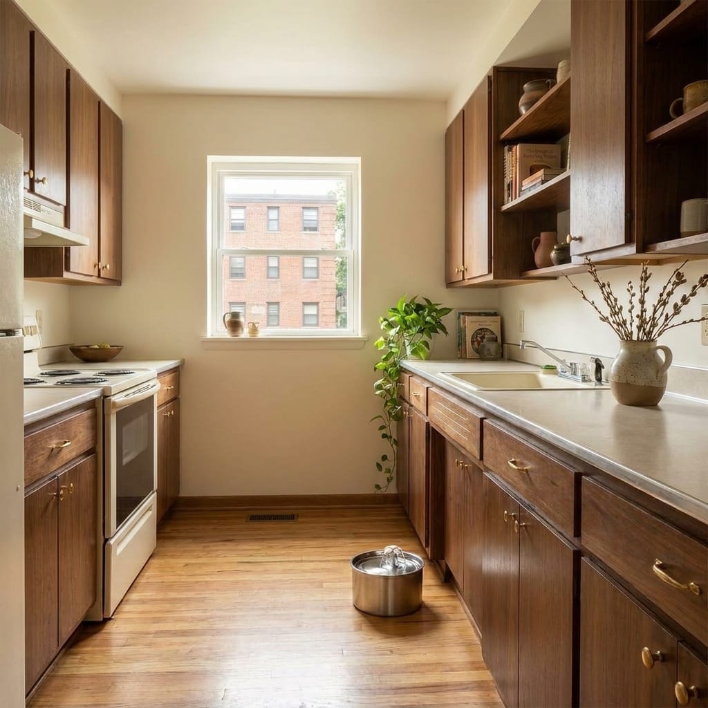 Veken Stainless Steel in a small modern apartment